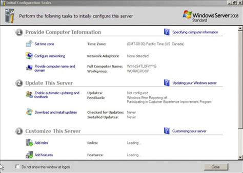 Install the server configuration .